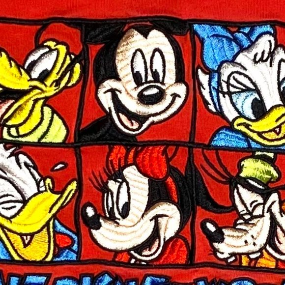 Mickey Mouse T-shirt Red Adult Med with Minnie Daffy Pluto Goofy Daisy Duck - Picture 9 of 9
